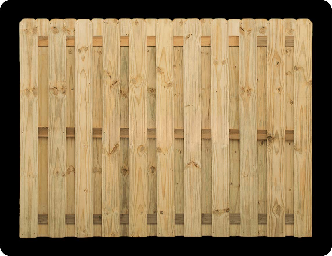 Pressure-treated wood fence panels